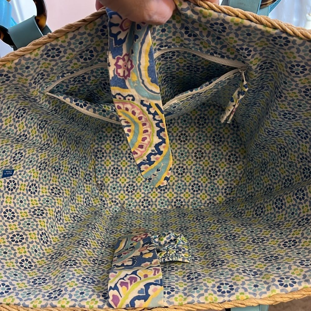Vera Bradley Straw Beach Bag Tote in EUC - Picture 9 of 10